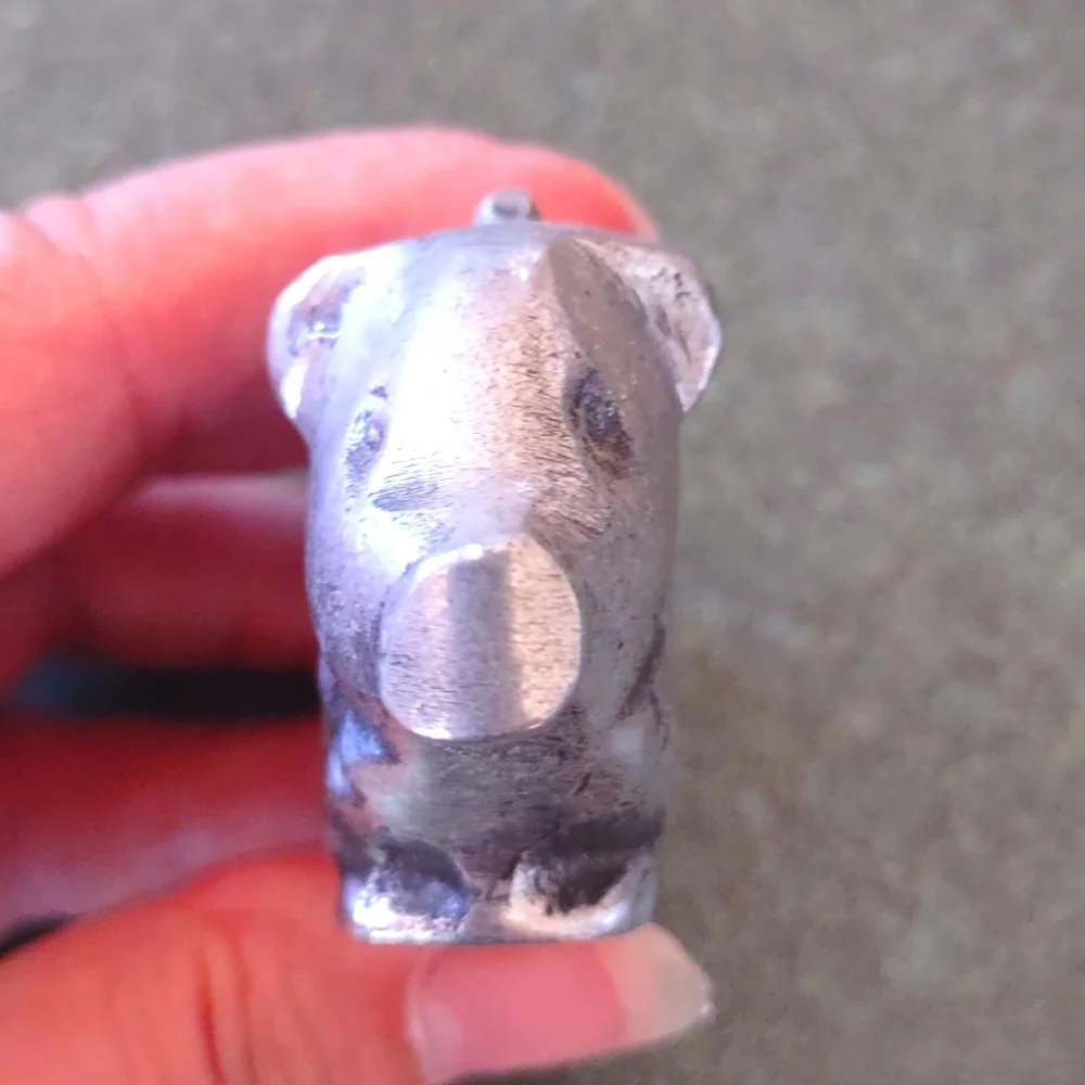Charming Pewter Pig Figurine
